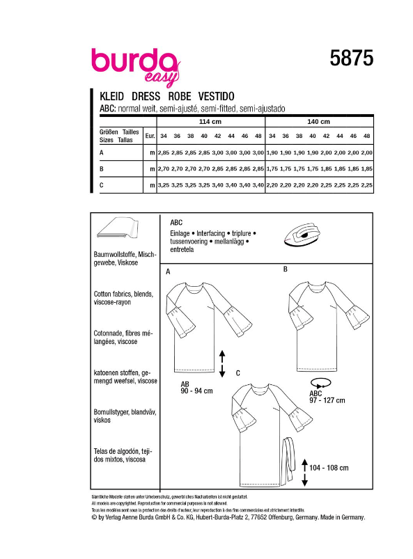 burda Schnitt 5875 "Schöne Kleider" burda Schnitt 5875 "Schöne Kleider"