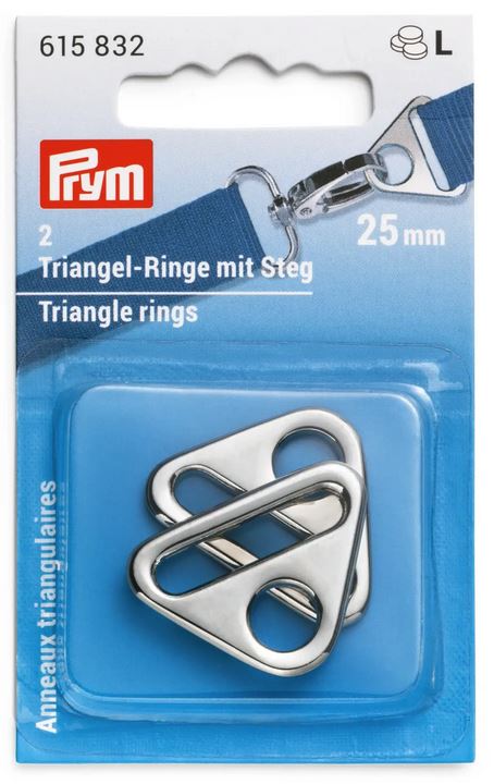 Triangel-Ringe mit Steg, 25mm, silberfarbig Triangel-Ringe mit Steg, 25mm, silberfarbig