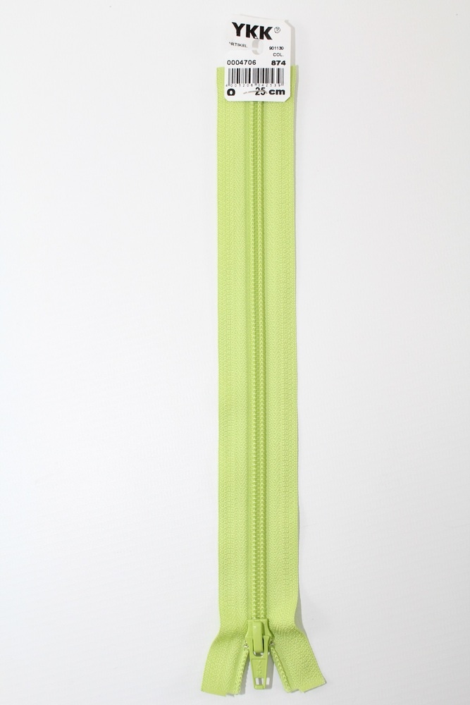 YKK - Reissverschlüsse 25 cm - 80 cm, teilbar, wiesengrün