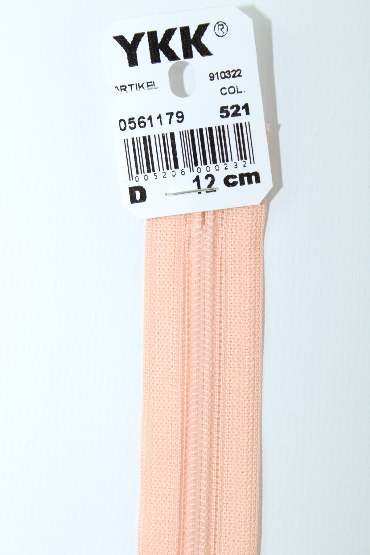 YKK-Reissverschluss 12cm-60cm, nicht teilbar, lachs YKK-Reissverschluss 12cm-60cm, nicht teilbar, lachs