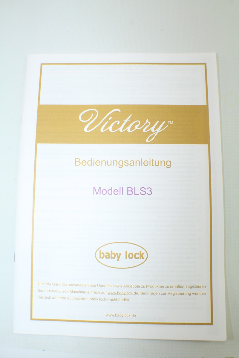 Bedienungsanleitung Baby Lock Victory Modell BLS3 Bedienungsanleitung Baby Lock Victory Modell BLS3
