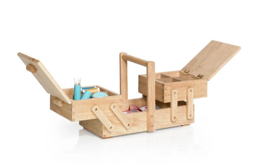Nähkasten aus hellem Holz, S Nähkasten aus hellem Holz, S