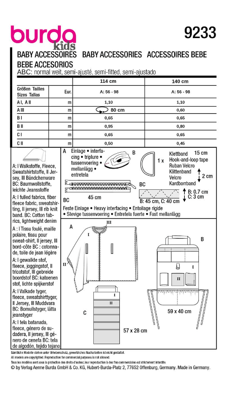 burda Schnitt 9233 " Baby-Auto-Set" burda Schnitt 9233 " Baby-Auto-Set"
