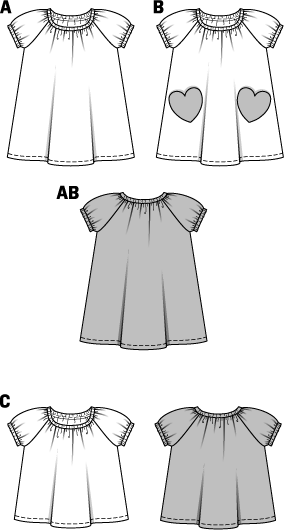 burda Schnitt 9438 "Kleid und Shirt und Puffärmel" burda Schnitt 9438 "Kleid und Shirt und Puffärmel"
