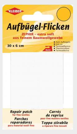 Aufbügel - Flicken 30 x 6 cm weiss