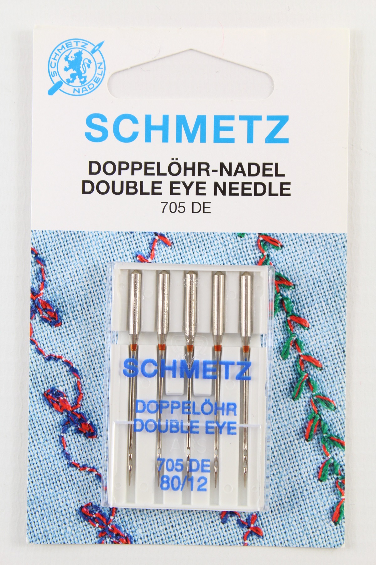 Schmetz Doppelöhr Nadel Stärke 80, 5er Pack