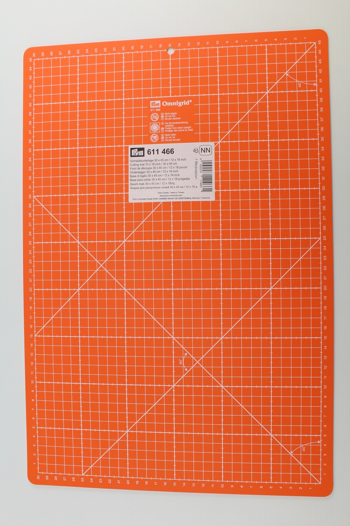 Schneidematte, cm/inch-Einteilung, 30x45cm, orange