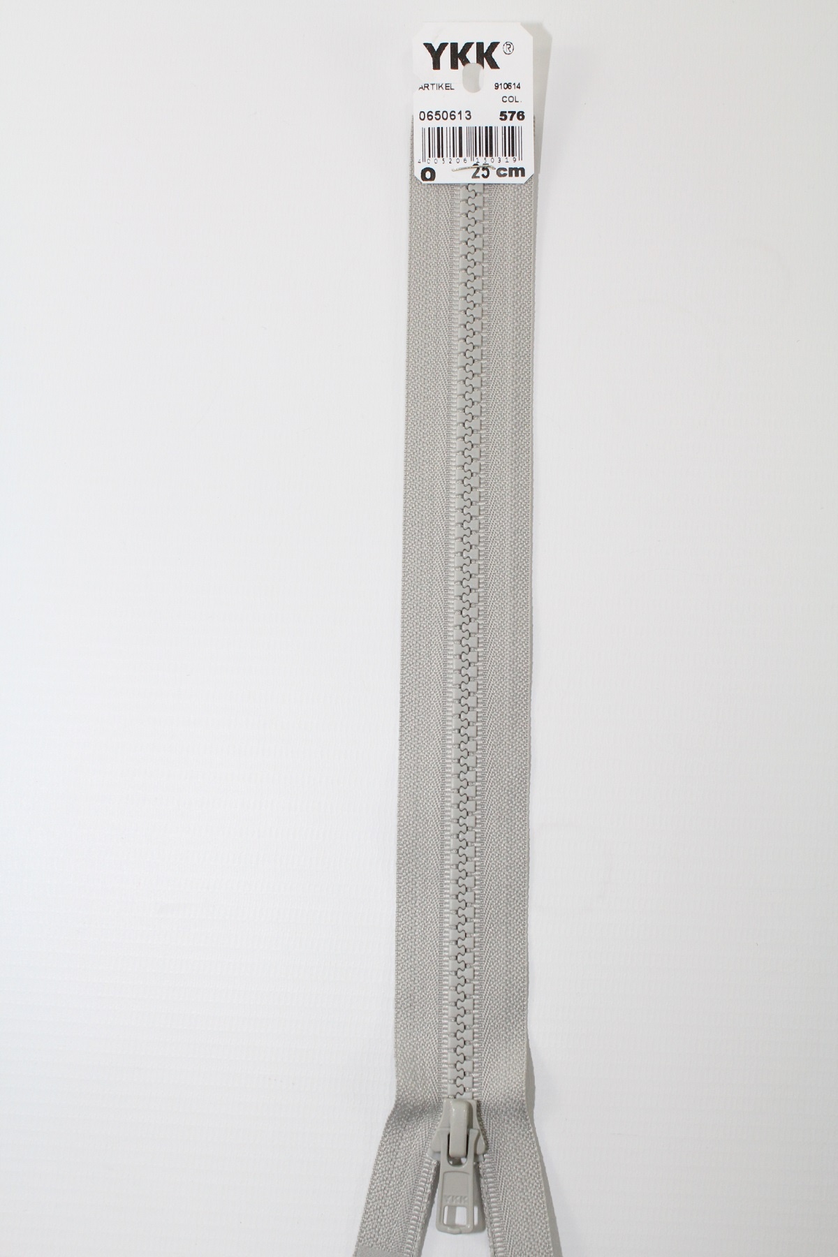 YKK - Reissverschlüsse 25 cm - 80 cm, teilbar, hellgrau