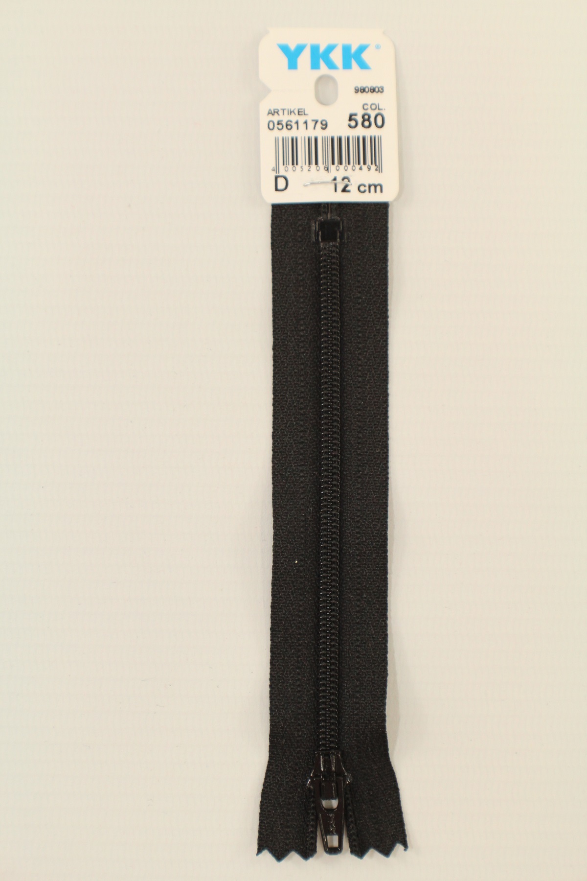 YKK-Reissverschluss 12cm-60cm, nicht teilbar, schwarz