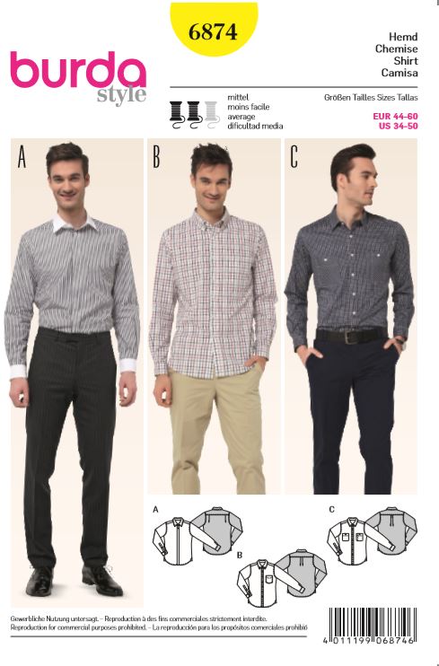 burda Schnitt 6874 "Herrenhemd" burda Schnitt 6874 "Herrenhemd"