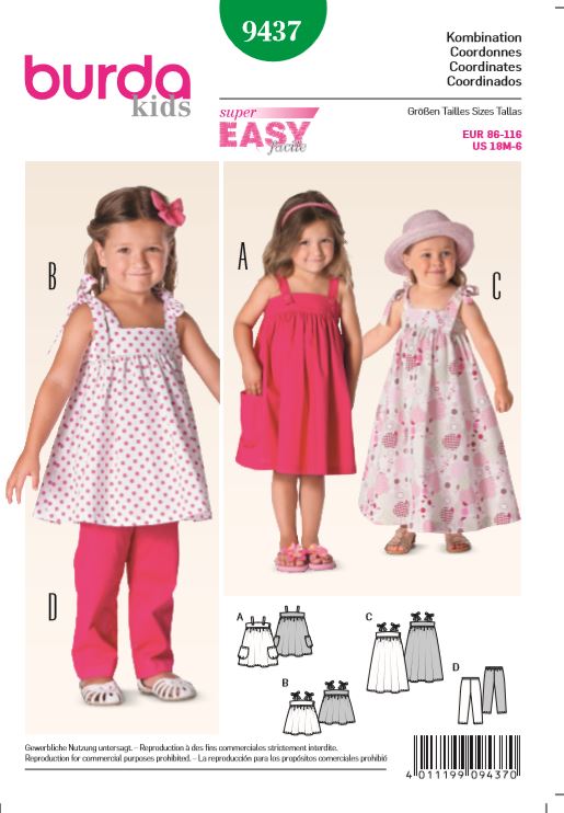burda Schnitt 9437 "Träger-Kleid und Hose" burda Schnitt 9437 "Träger-Kleid und Hose"