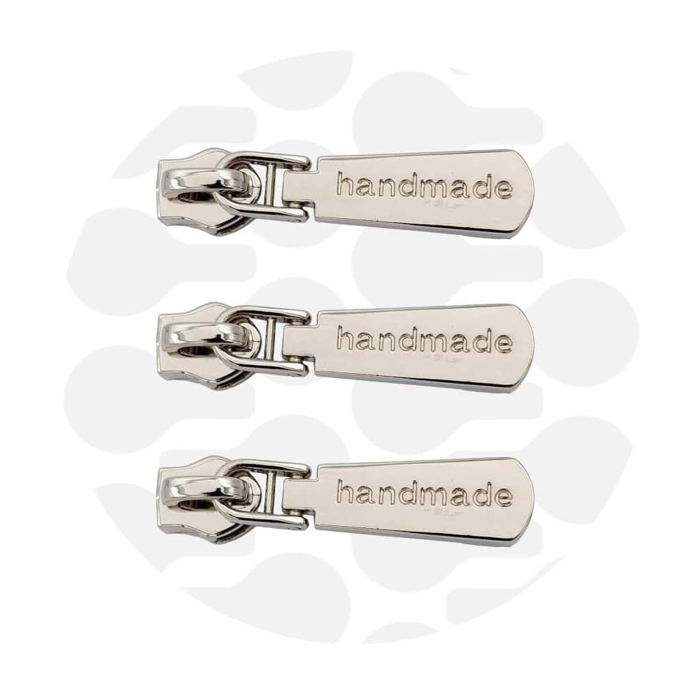 1 Reissverschluss-Schieber Handmade für Nylon Spirale Farbe Silber