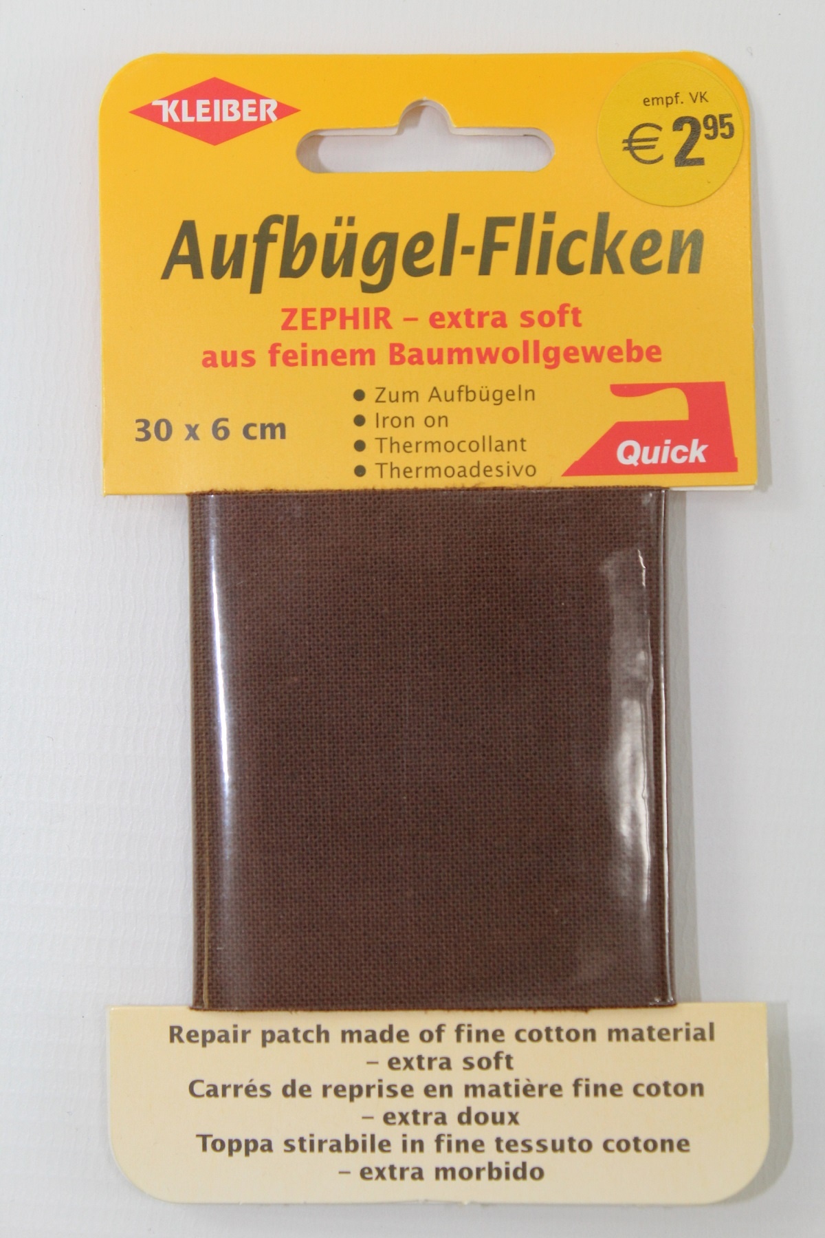 Aufbügel - Flicken 30 x 6 cm dunkelbraun