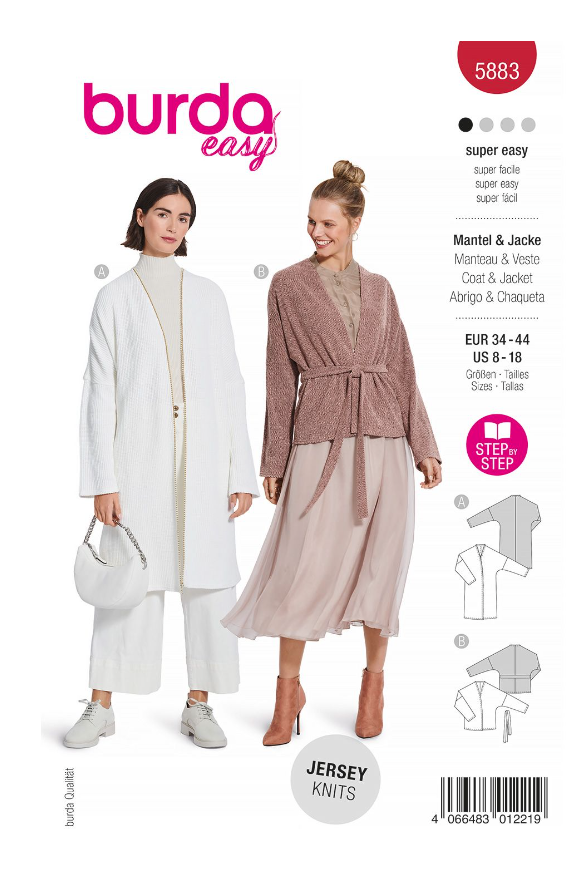 burda Schnitt 5883 "Jacke und Cardigan" burda Schnitt 5883 "Jacke und Cardigan"