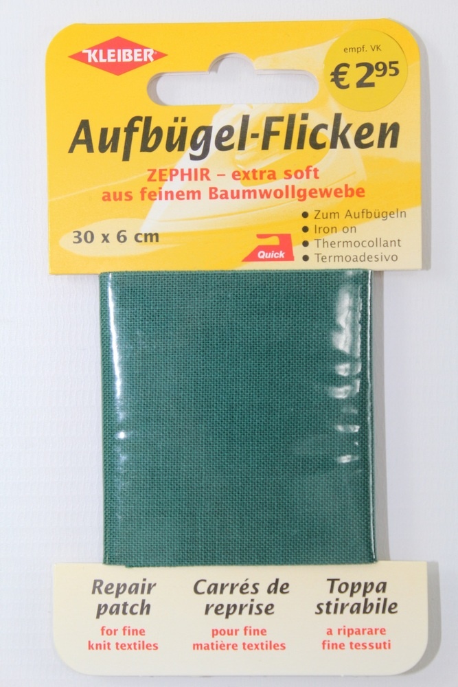 Aufbügel - Flicken 30 x 6 cm grün