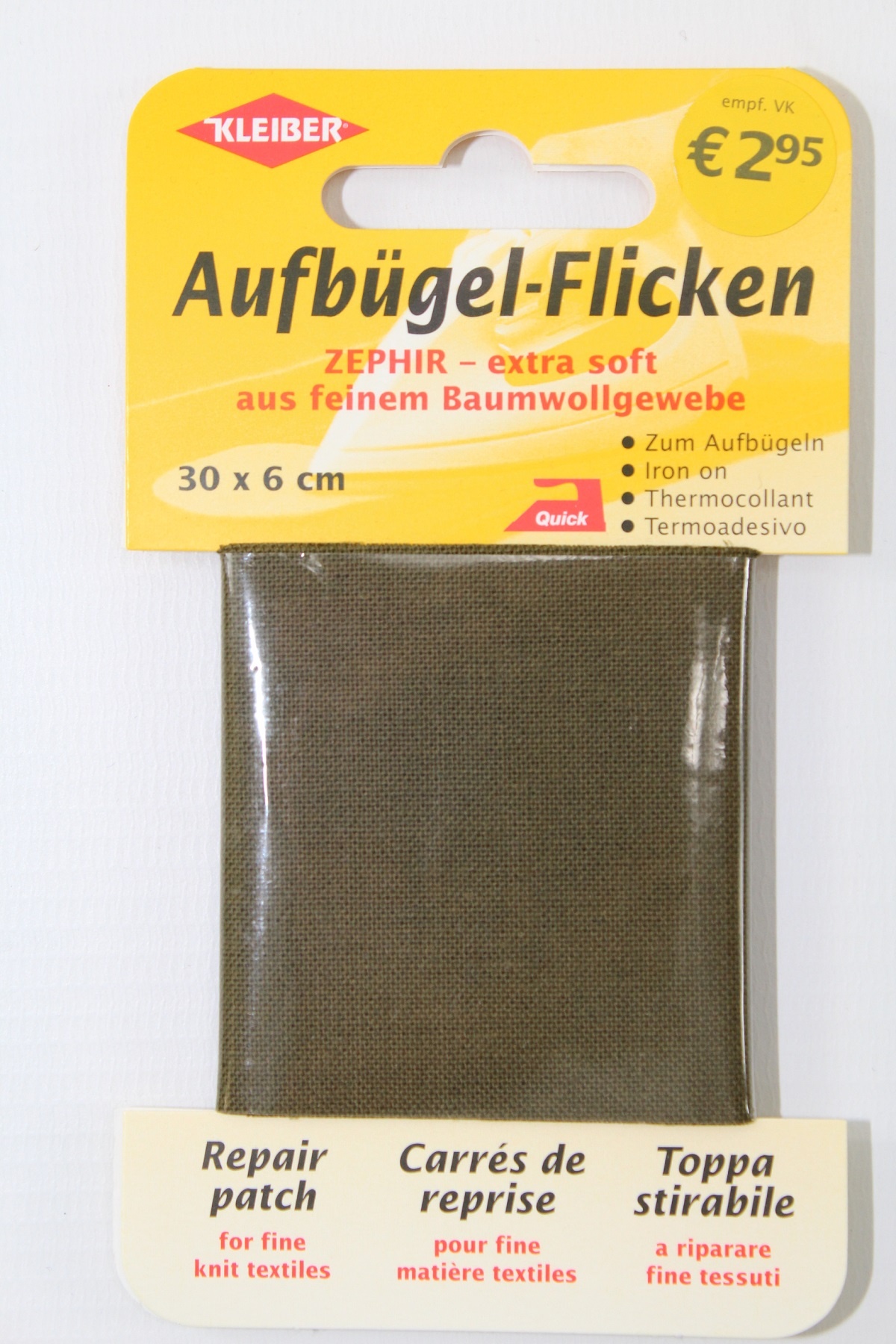 Aufbügel - Flicken 30 x 6 cm khaki