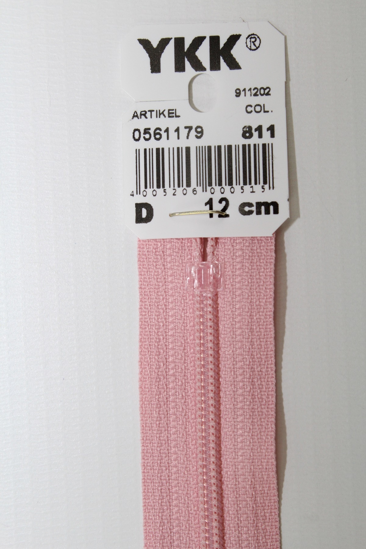 YKK-Reissverschluss 12cm-60cm, nicht teilbar, perlrosa YKK-Reissverschluss 12cm-60cm, nicht teilbar, perlrosa