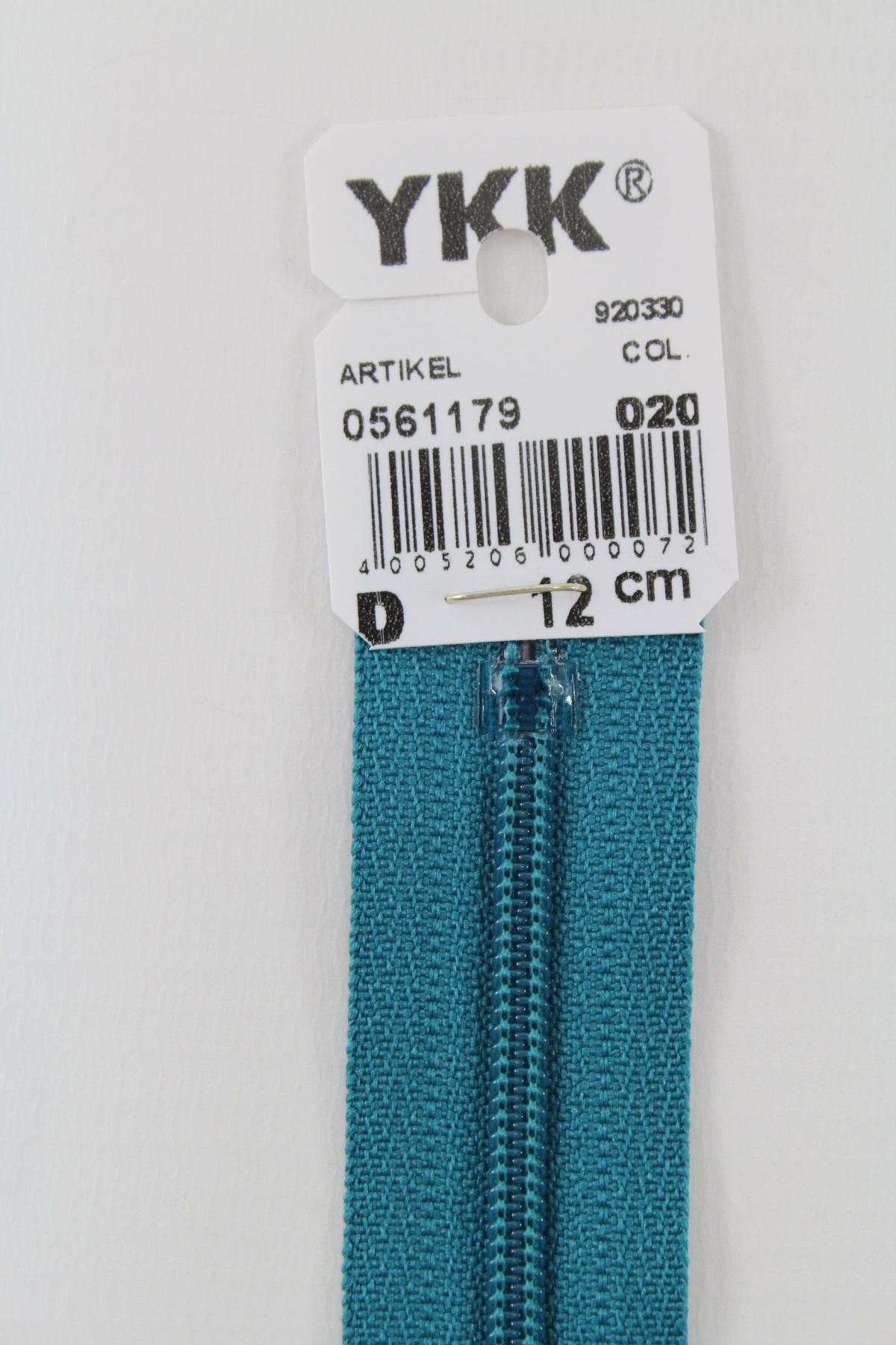 YKK-Reissverschluss 12cm-60cm, nicht teilbar, türkisblau YKK-Reissverschluss 12cm-60cm, nicht teilbar, türkisblau