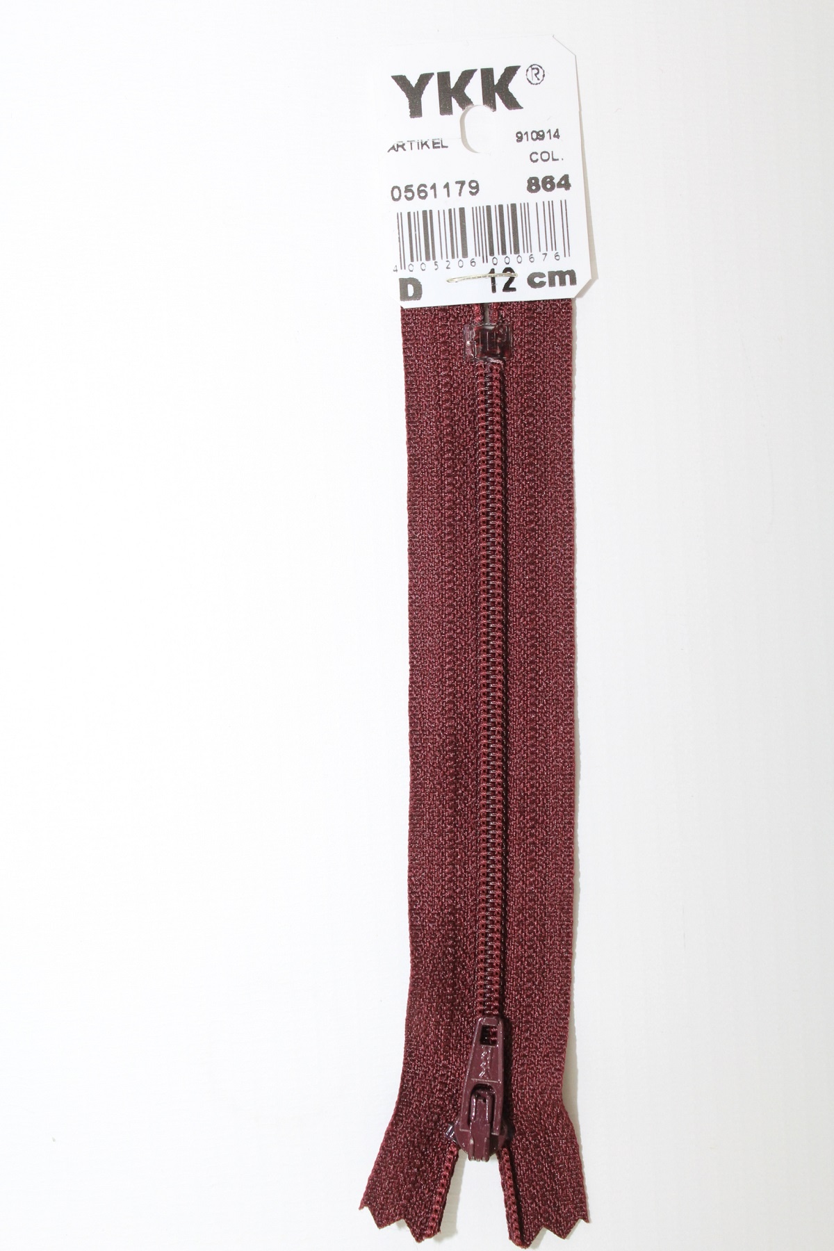 YKK-Reissverschluss 12cm-60cm, nicht teilbar, bordeauxrot YKK-Reissverschluss 12cm-60cm, nicht teilbar, bordeauxrot