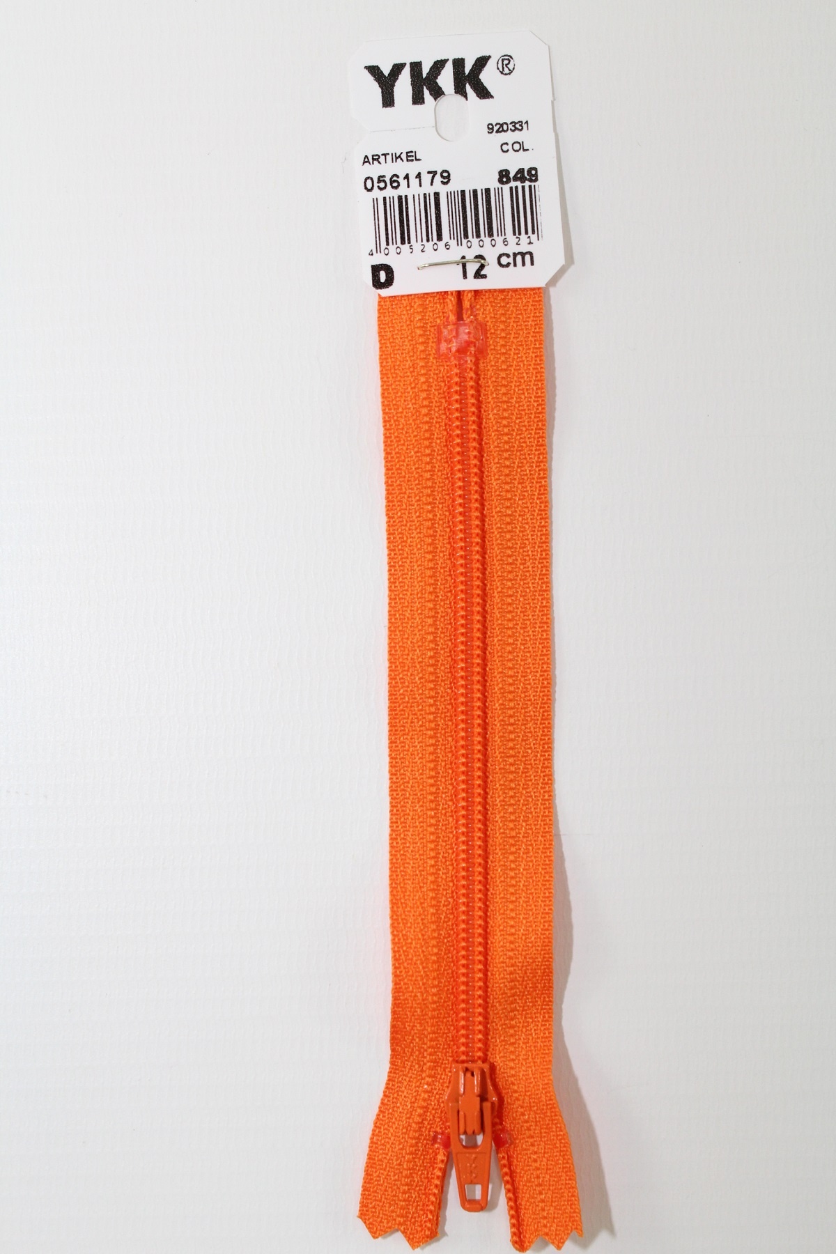 YKK-Reissverschluss 12cm-60cm, nicht teilbar, orange