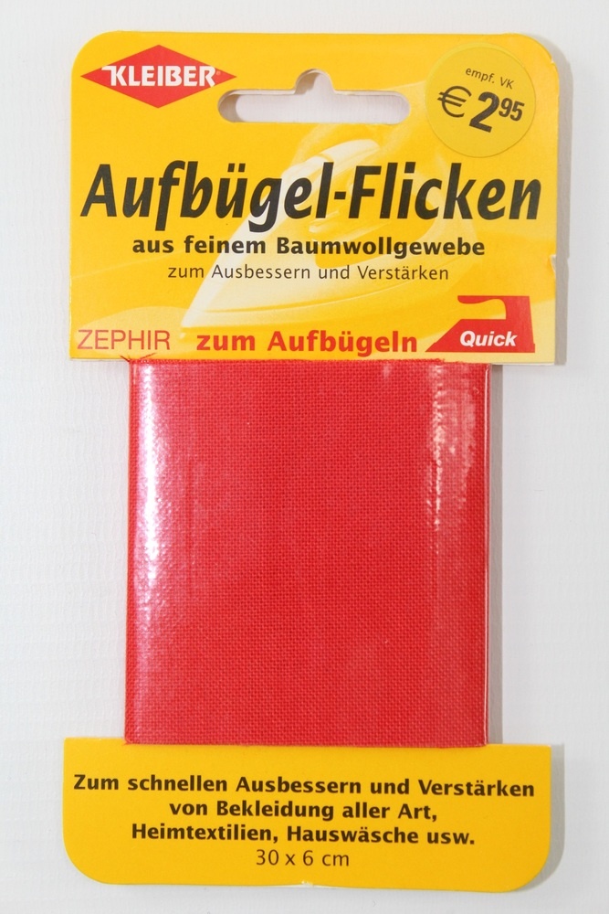 Aufbügel - Flicken 30 x 6 cm rot