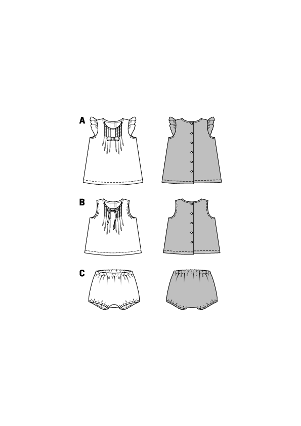 burda Schnitt 9358 "Kleid und Hängerchen und Bluse und Höschen und Fältchen und rückw. Knopfverschus burda Schnitt 9358 "Kleid und Hängerchen und Bluse und Höschen und Fältchen und rückw. Knopfverschus
