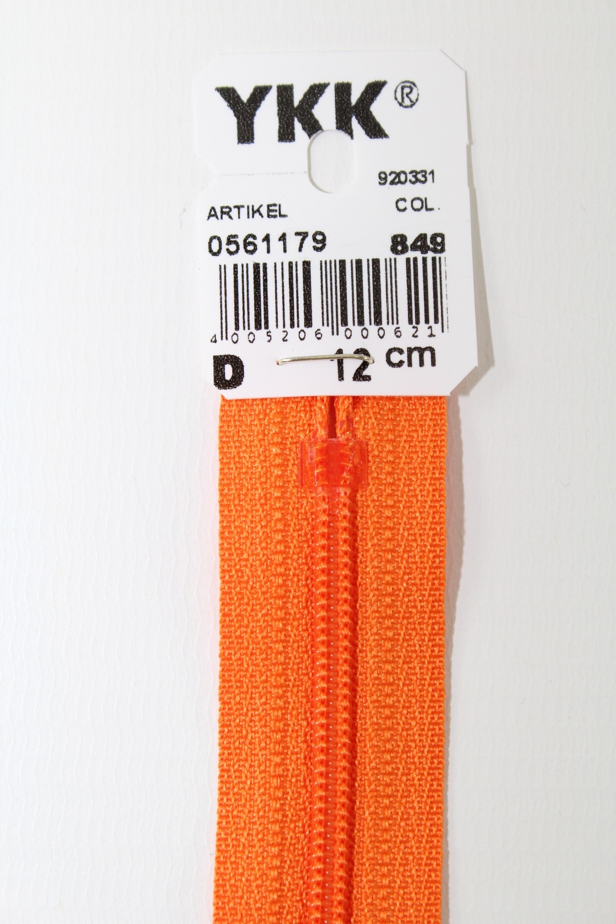 YKK-Reissverschluss 12cm-60cm, nicht teilbar, orange YKK-Reissverschluss 12cm-60cm, nicht teilbar, orange