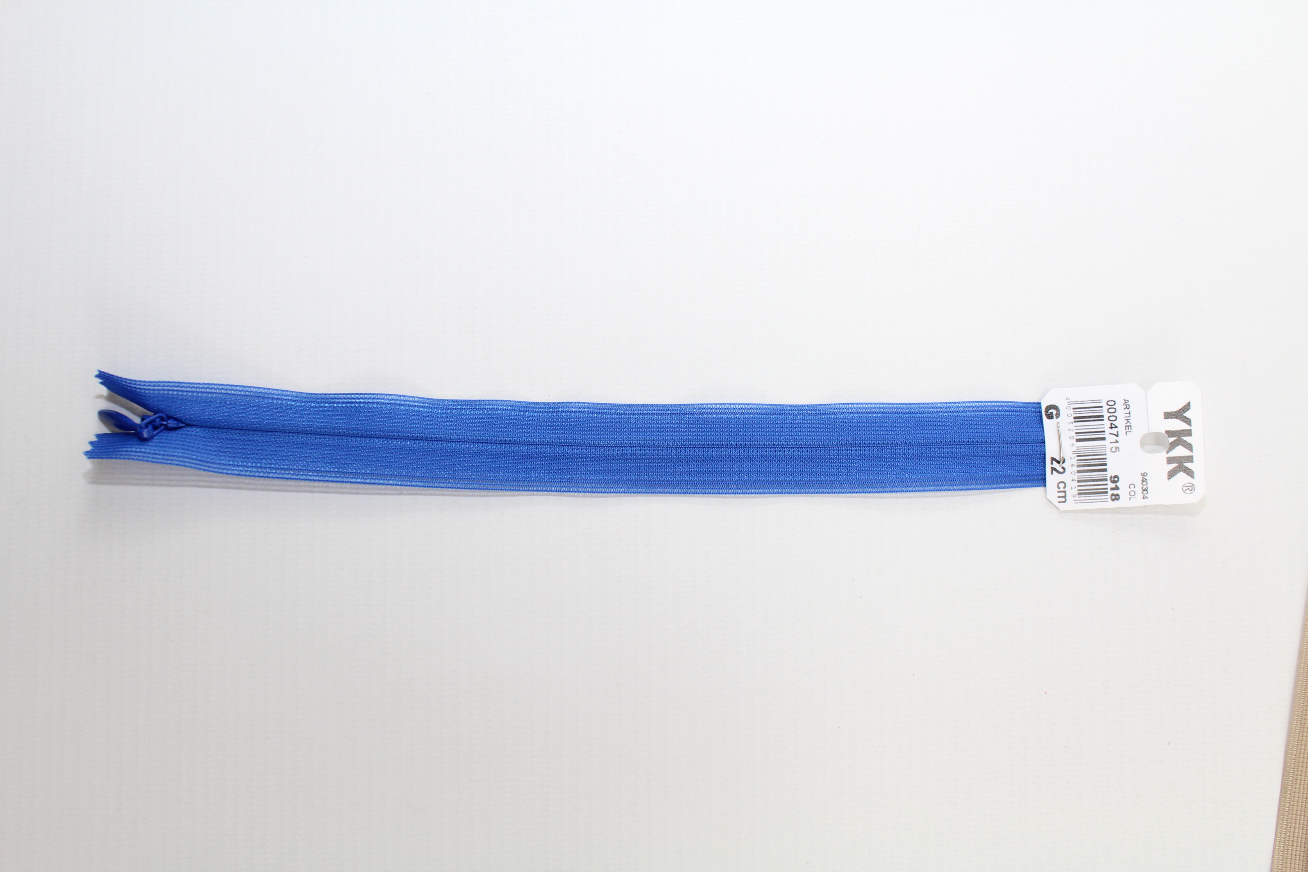 Nahtverdeckter Reissverschluss aus Kunststoff 22cm (königsblau) Col. 918