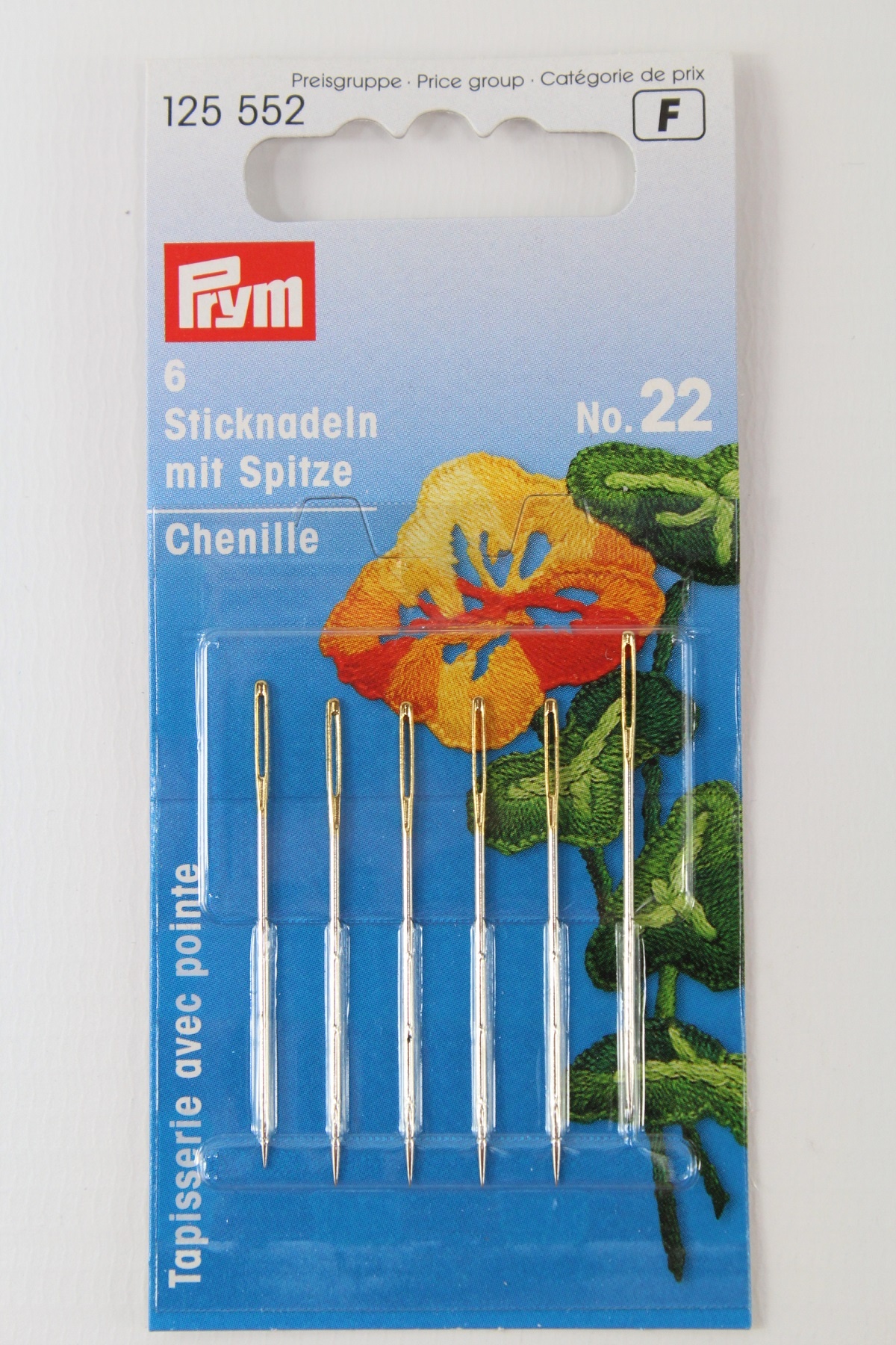 6 Sticknadeln mit Spitze No. 22 6 Sticknadeln mit Spitze No. 22