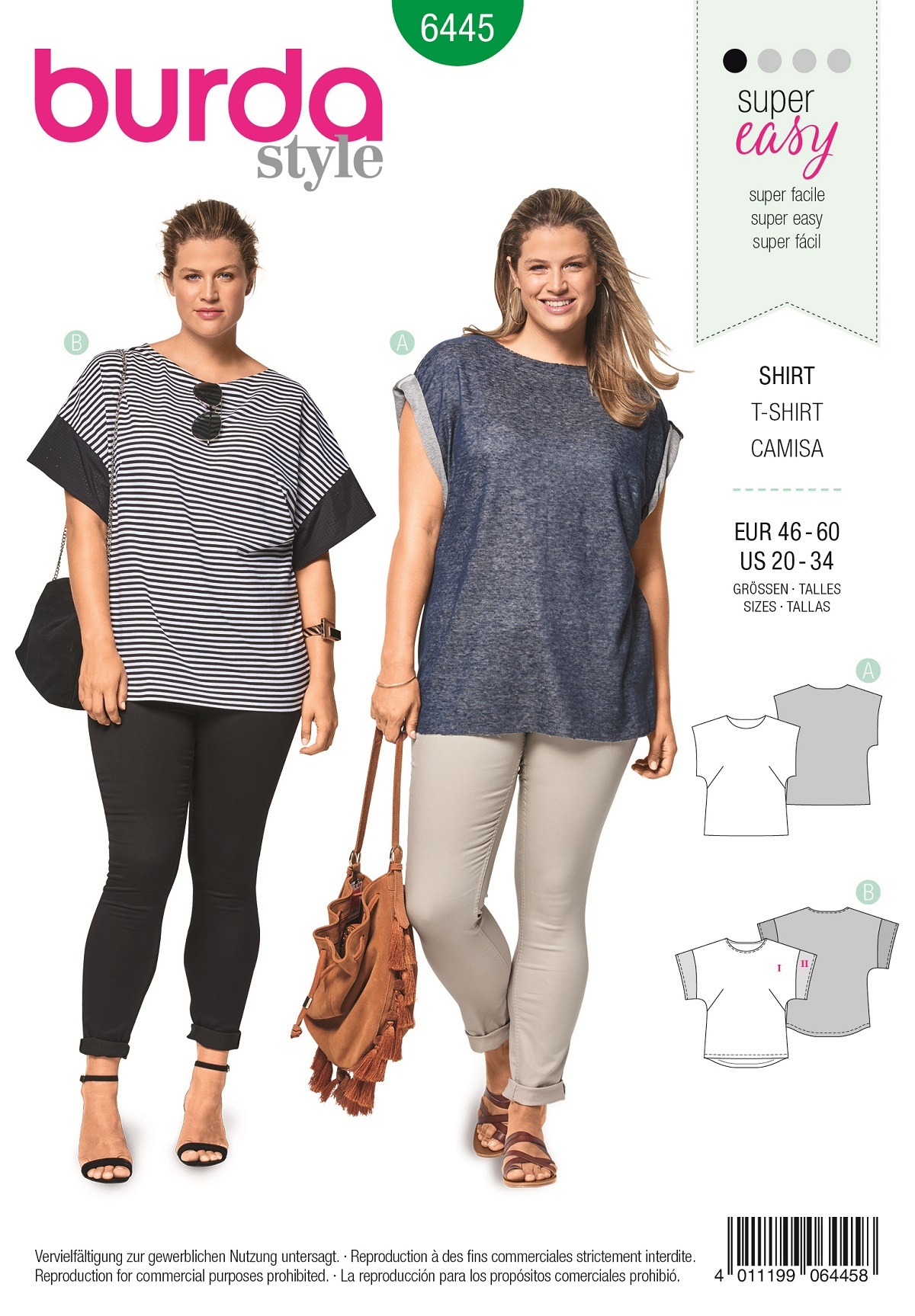 burda Schnitt 6445 "T-Shirts"