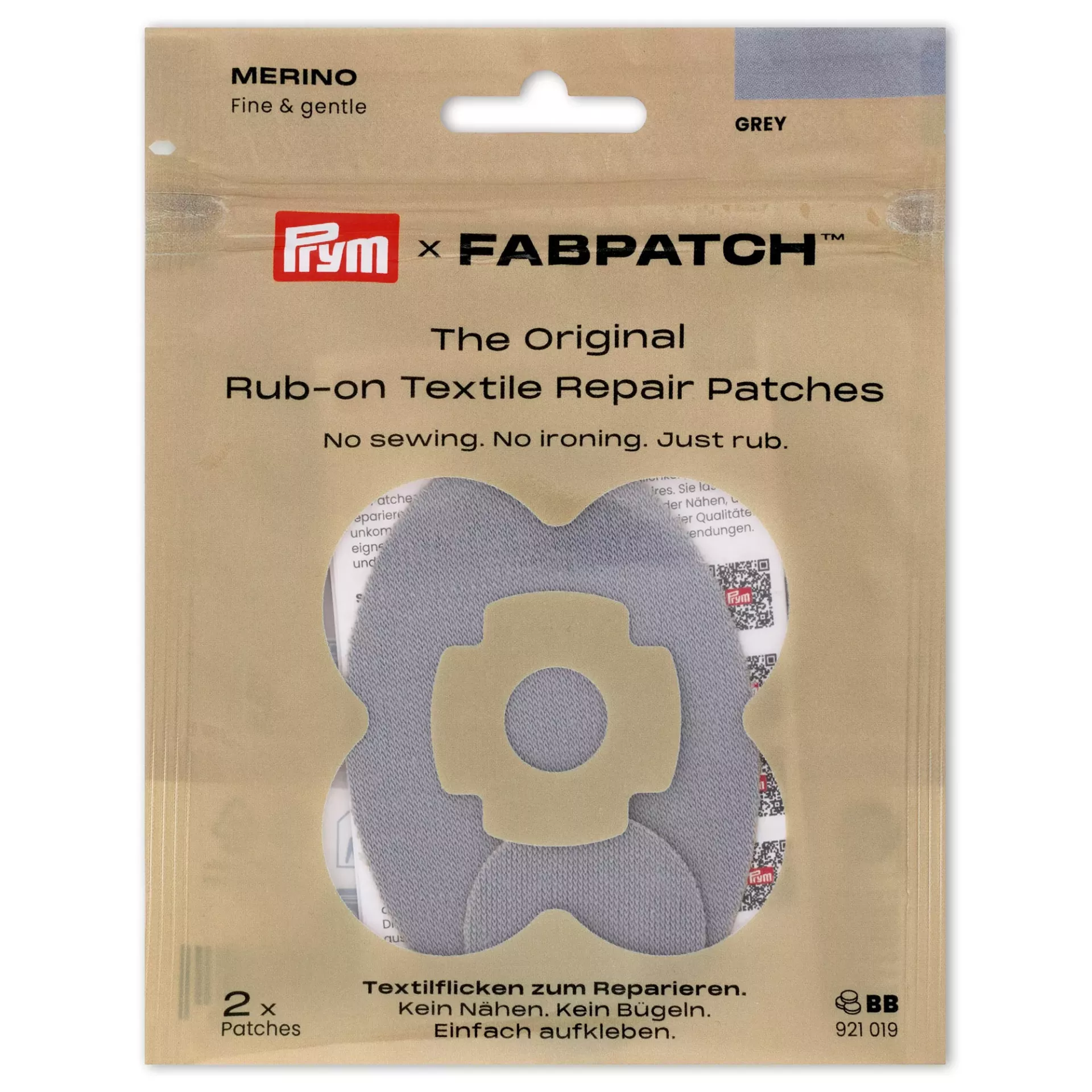 Rub-on Patch MERINO, hellgrau