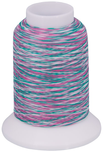 Multicolor Bauschgarn, 1000m (mehrfarbig rosa/grün/weiss)