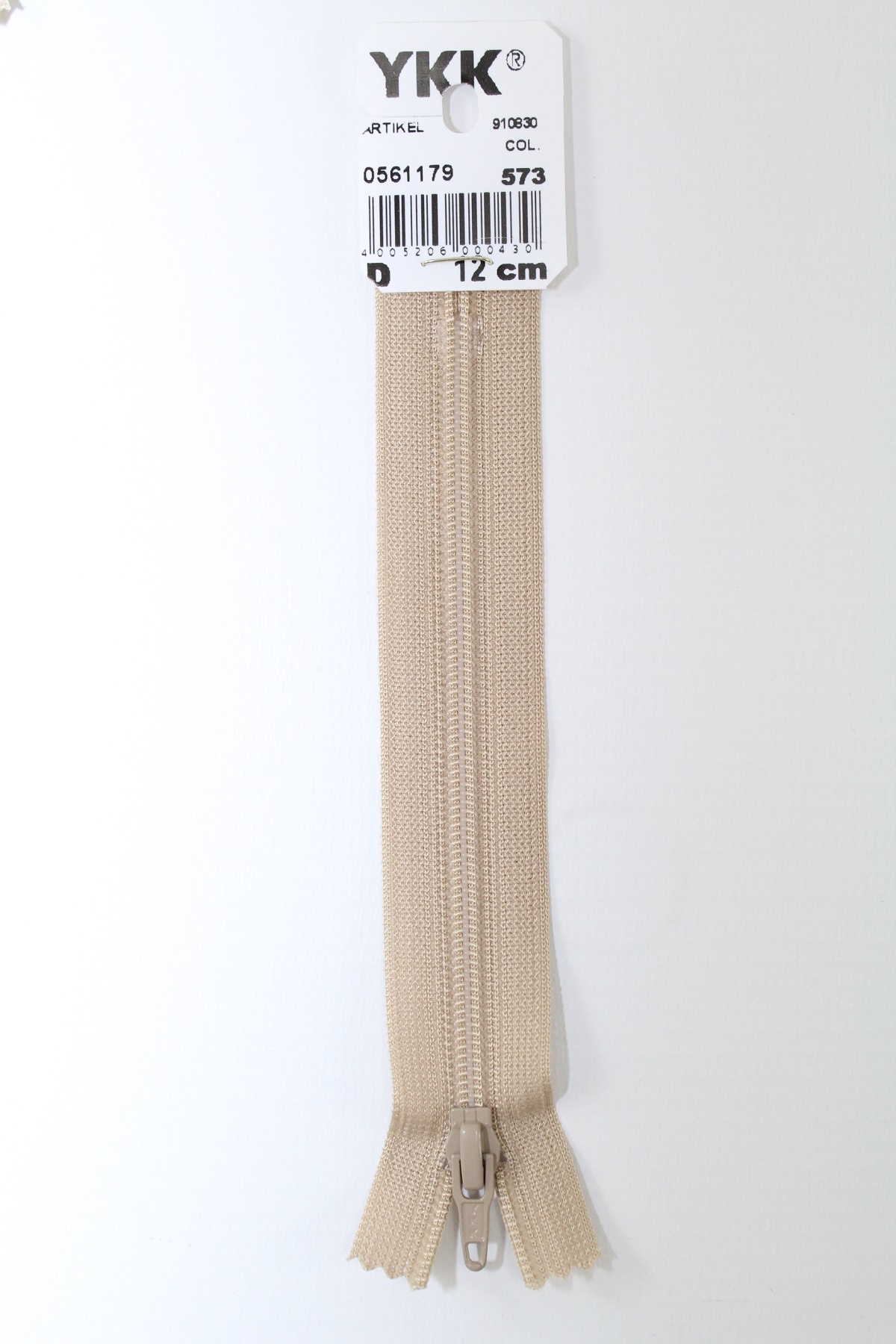 YKK-Reissverschluss 12cm-60cm, nicht teilbar, beige