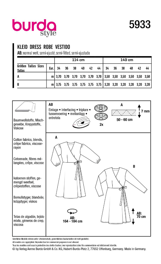 burda Schnitt 5933 - Wickelkleider