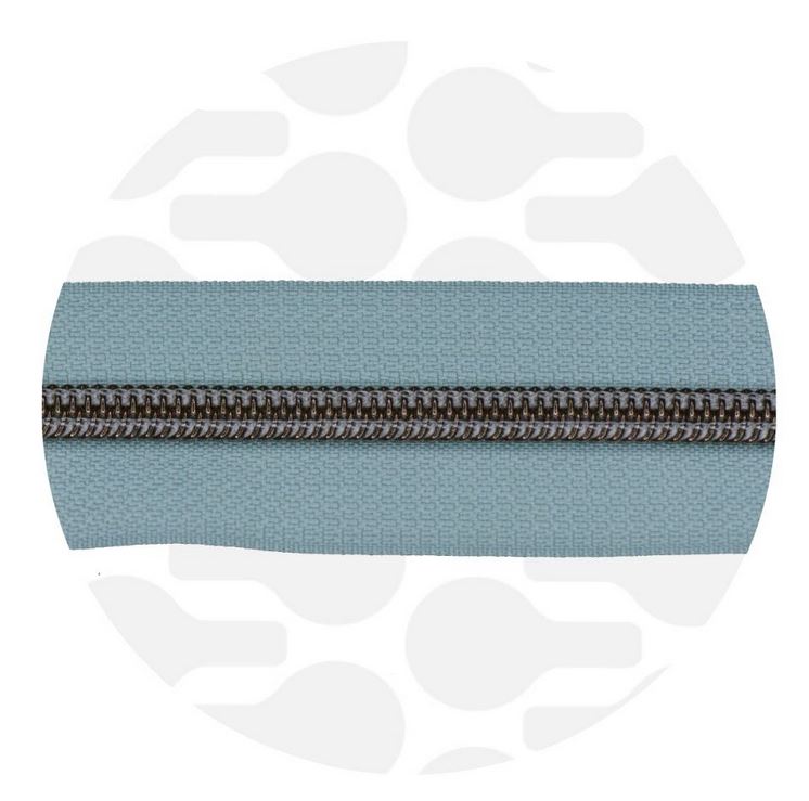1m Reissversschluss endlos in Smokey mint mit nickel Raupe