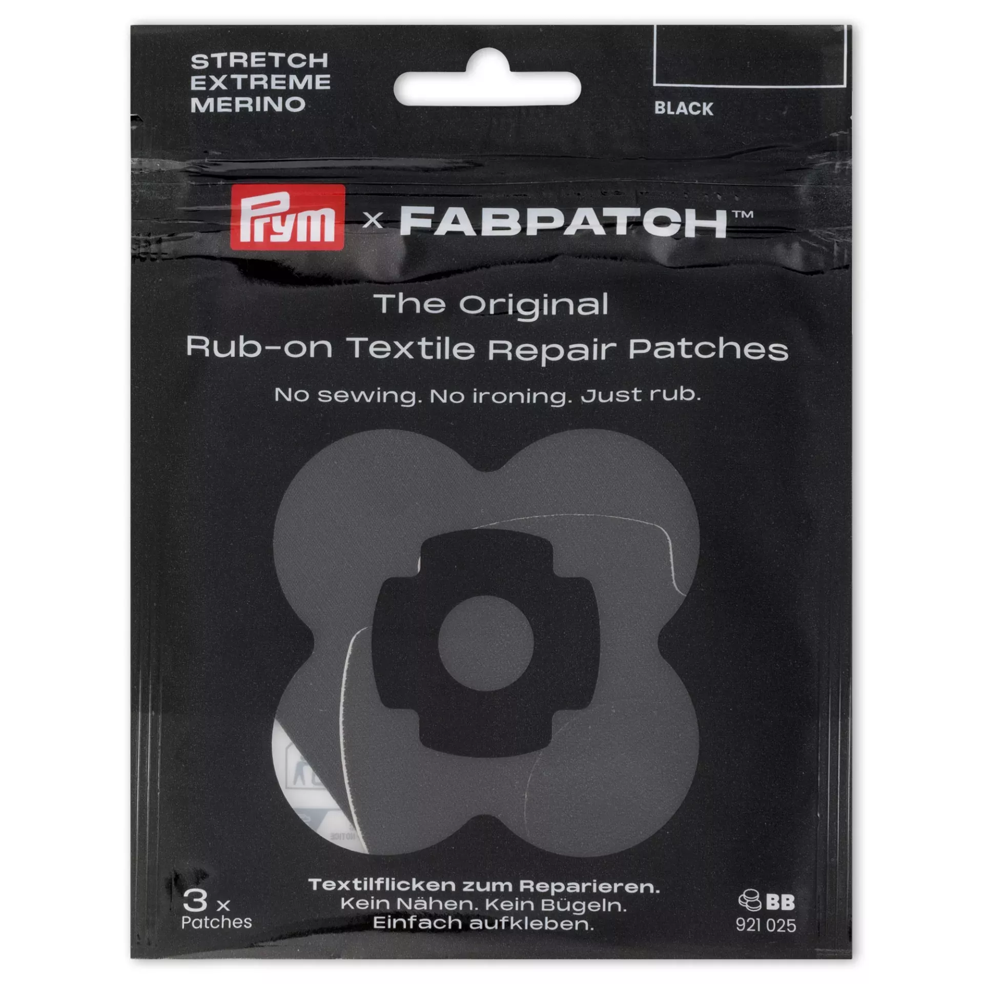 Rub-on Patch REPAIR KIT, schwarz