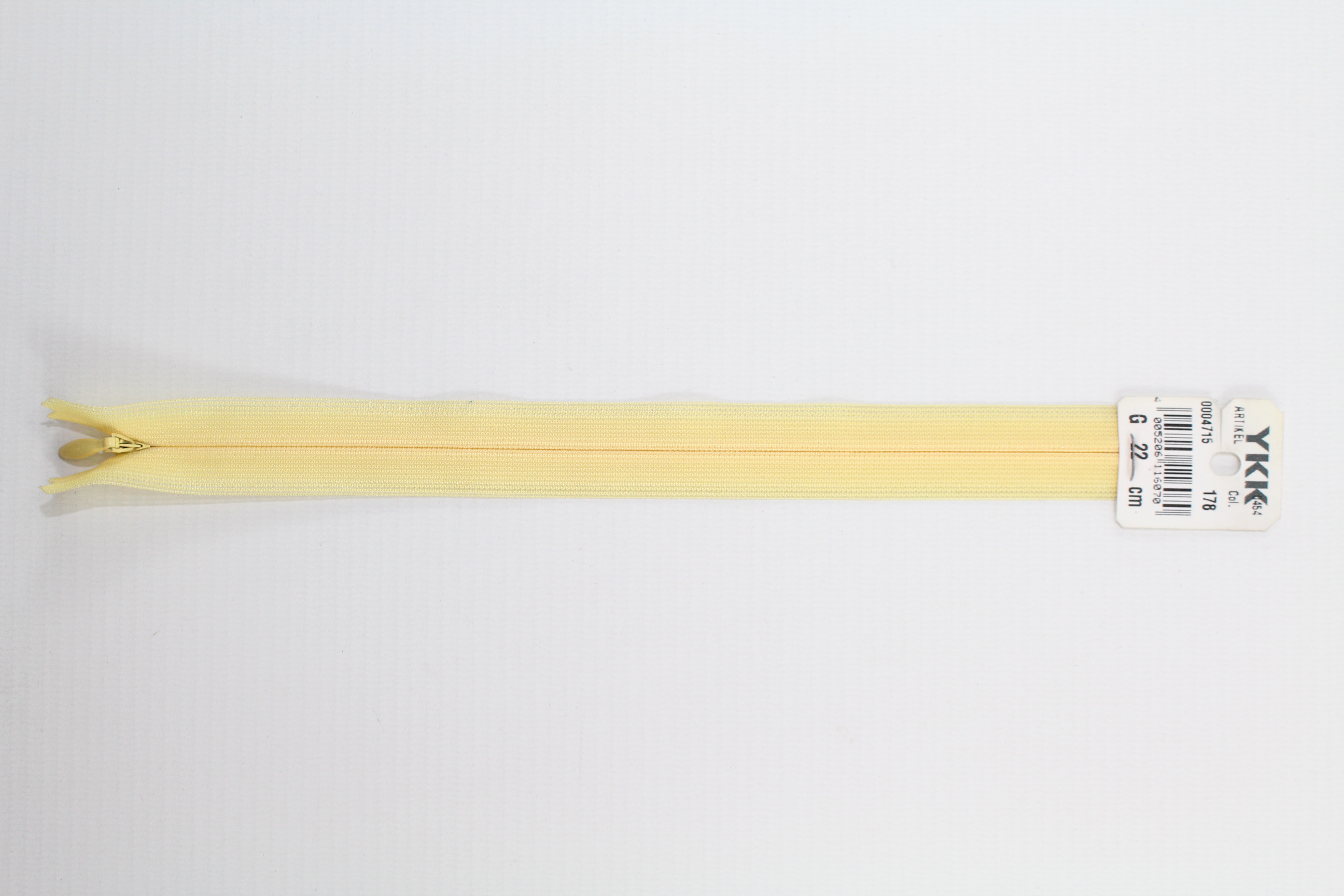 Nahtverdeckter Reissverschluss aus Kunststoff (lemon) Col. 178