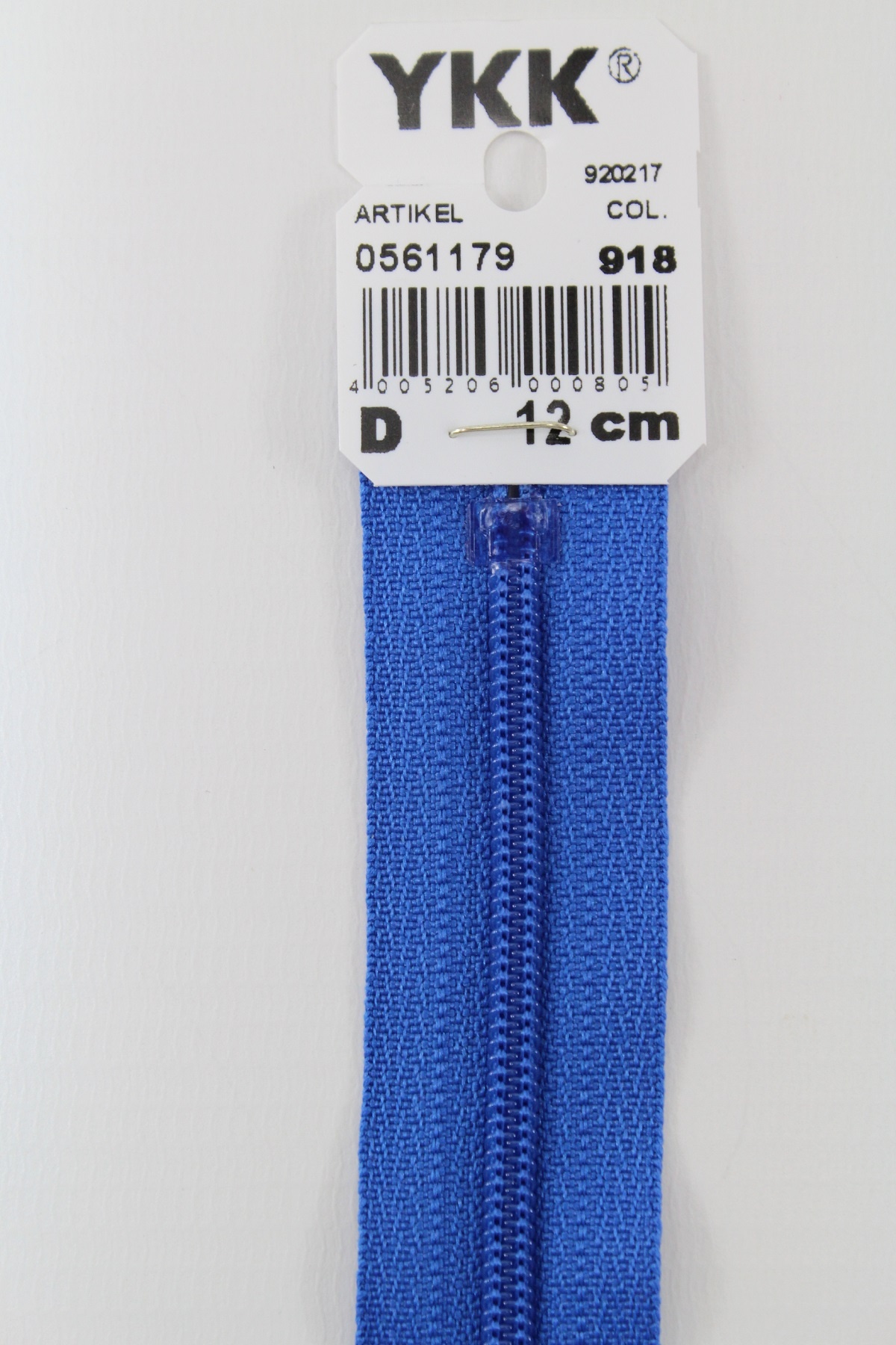 YKK-Reissverschluss 12cm-60cm, nicht teilbar, königsblau YKK-Reissverschluss 12cm-60cm, nicht teilbar, königsblau