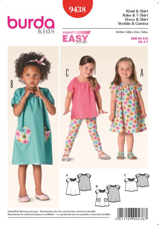 burda Schnitt 9438 "Kleid und Shirt und Puffärmel" burda Schnitt 9438 "Kleid und Shirt und Puffärmel"