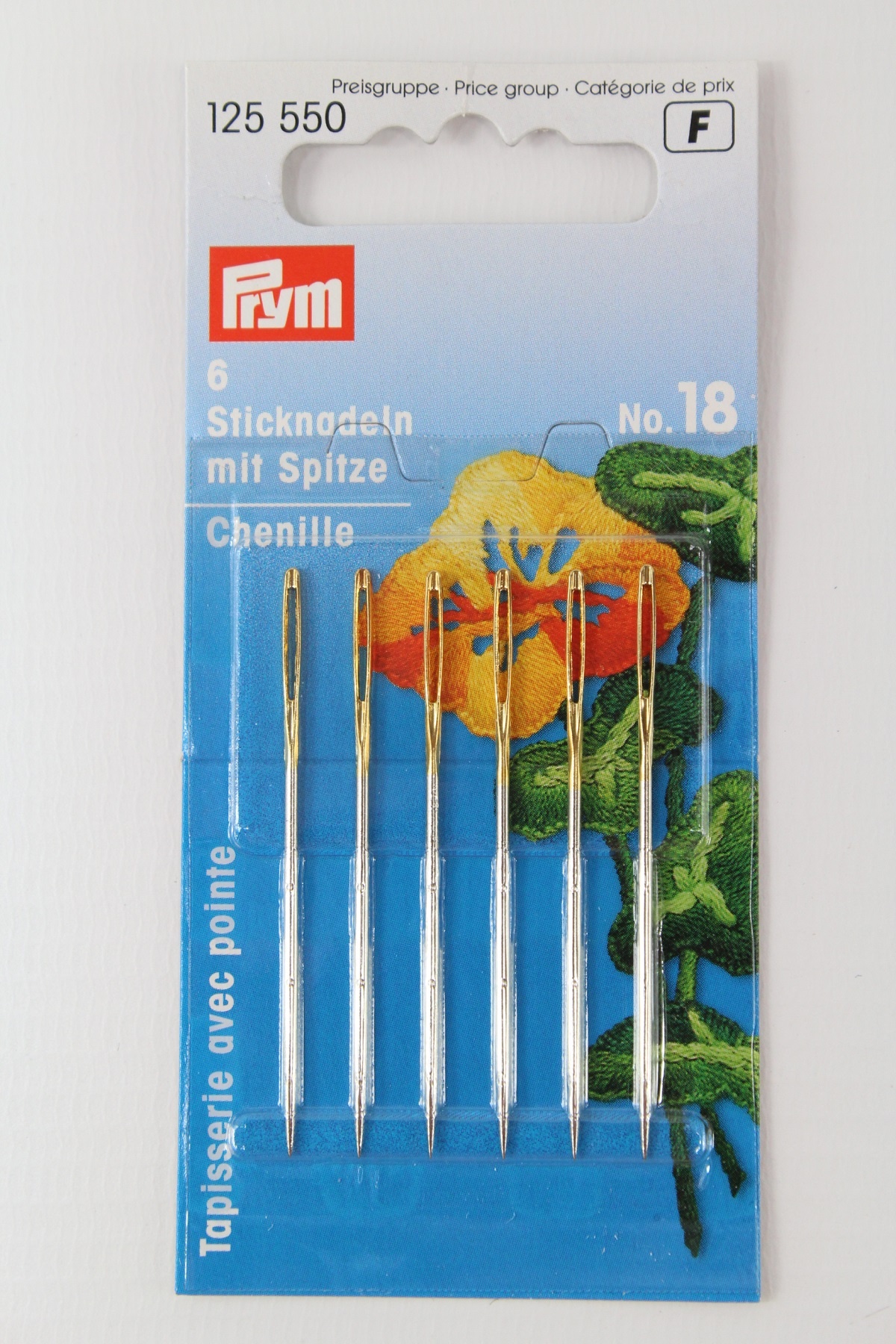 6 Sticknadeln mit Spitze No. 18 6 Sticknadeln mit Spitze No. 18