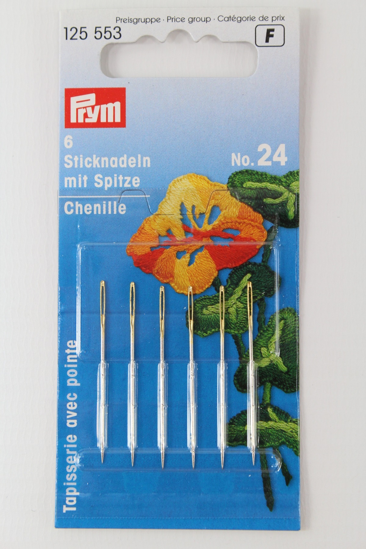 6 Sticknadeln mit Spitze No. 24 6 Sticknadeln mit Spitze No. 24