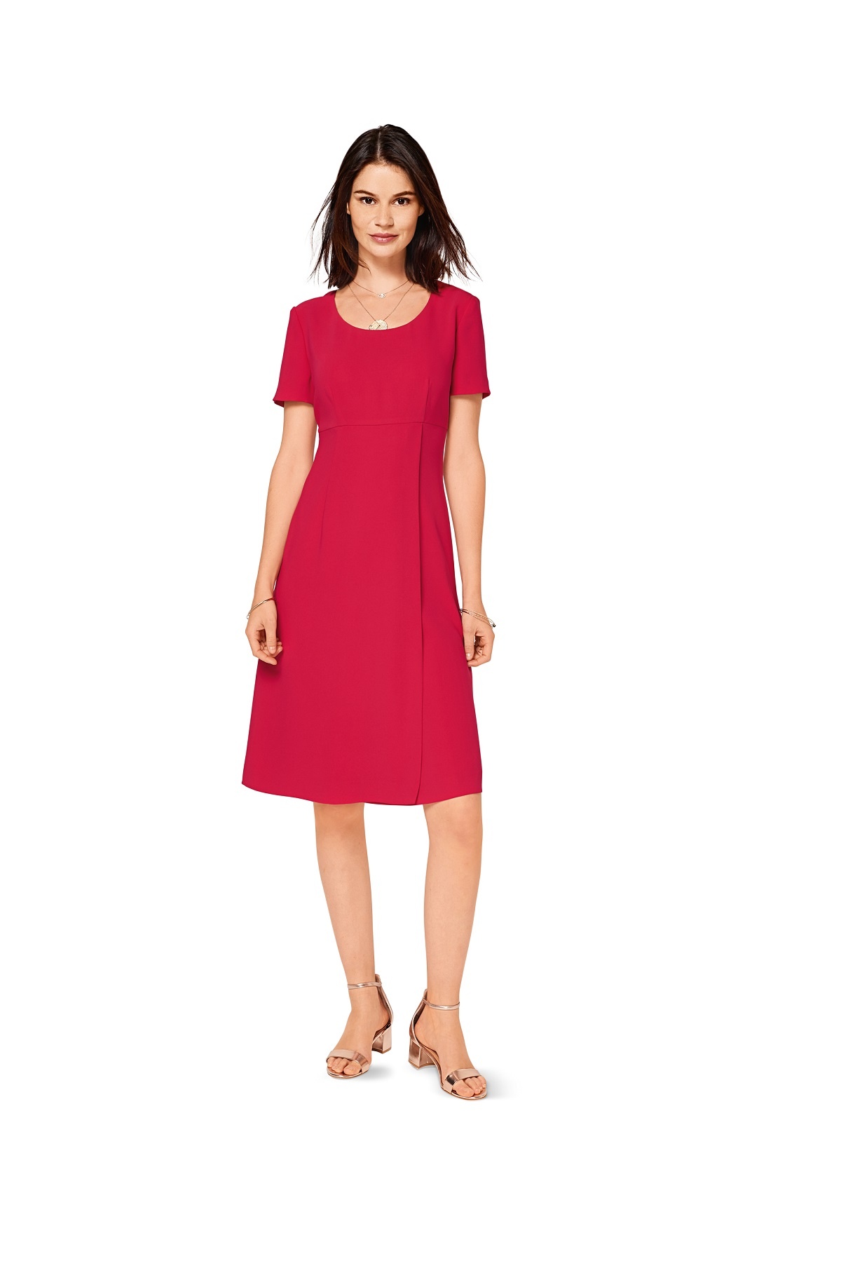 burda Schnitt 6496 "Kleid und hohe Taille und Wickeleffekt"