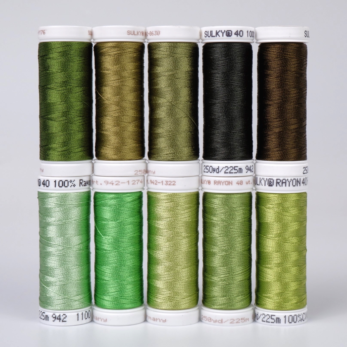 Sulky Rayon 40 - Colour Greenery (10x225m Spulen) Sulky Rayon 40 - Colour Greenery (10x225m Spulen)