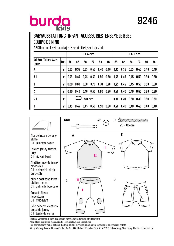 burda Schnitt 9246 "Shirt und Hose für Babys" burda Schnitt 9246 "Shirt und Hose für Babys"