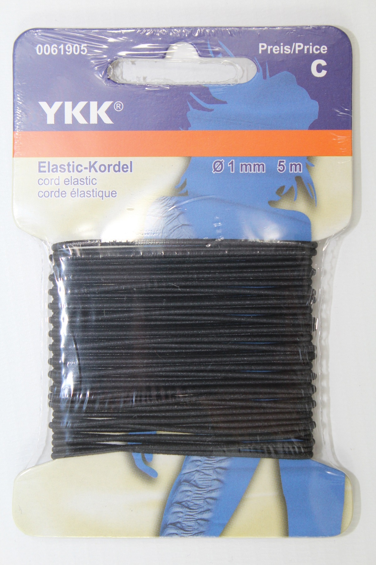 Elastic - Kordel 5 Meter ø 1mm schwarz Elastic - Kordel 5 Meter ø 1mm schwarz