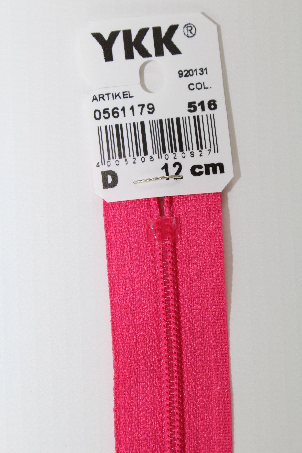 YKK-Reissverschluss 12cm-60cm, nicht teilbar, pink
