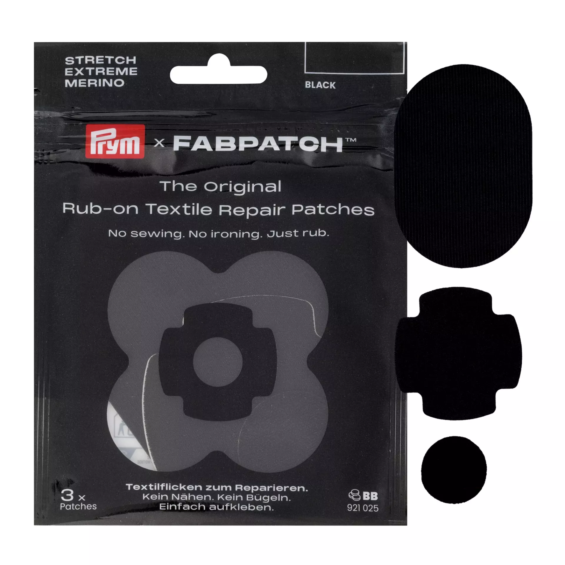 Rub-on Patch REPAIR KIT, schwarz