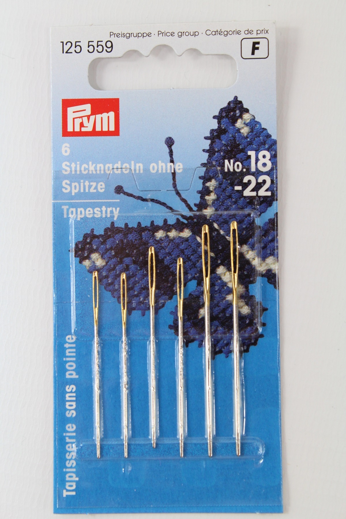6 Sticknadeln ohne Spitze No. 18 - 22 6 Sticknadeln ohne Spitze No. 18 - 22