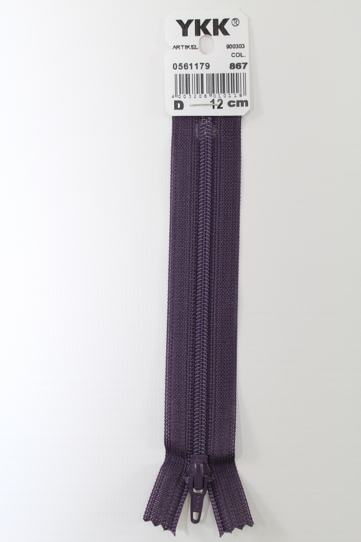 YKK-Reissverschluss 12cm-60cm, nicht teilbar, pflaume YKK-Reissverschluss 12cm-60cm, nicht teilbar, pflaume