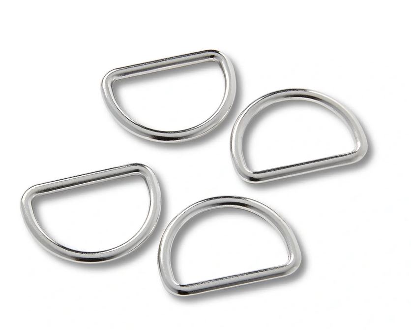 Halbrundringe, 25mm, silberfarbig Halbrundringe, 25mm, silberfarbig